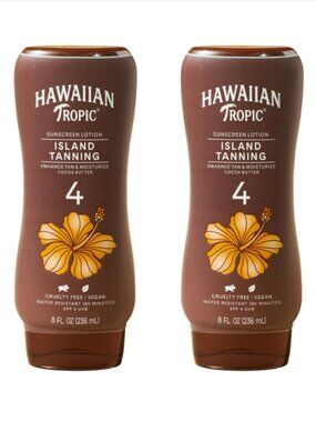 Hawaiian Tropic Sunscreen Lotion Dark Tan Protective Tannning Sun Care Twin Pack
